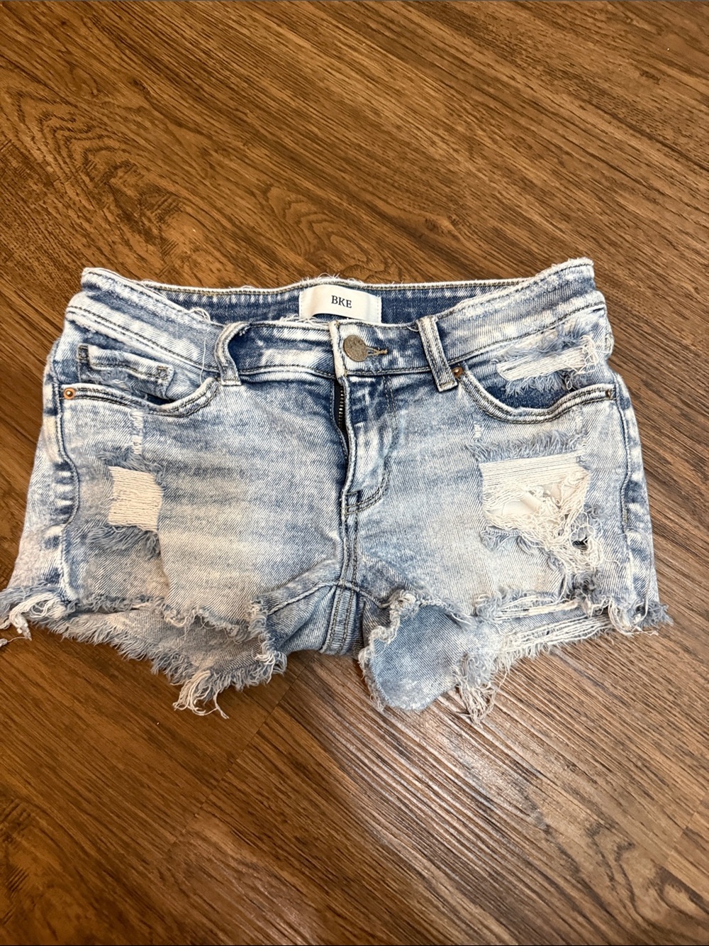 BKE Light Wash Distressed Denim Cutoff Shorts